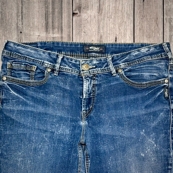 Silver Jeans Co Suki Skinny Cropped Acid Wash Jeans Plus Size 18/ L25 EUC #166 - Picture 4 of 15